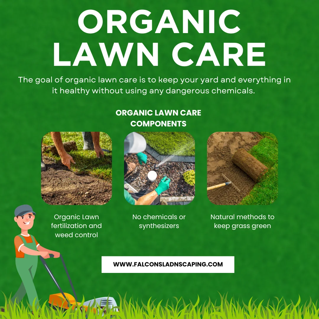 Poster explaining the meaning of diy organic lawn care