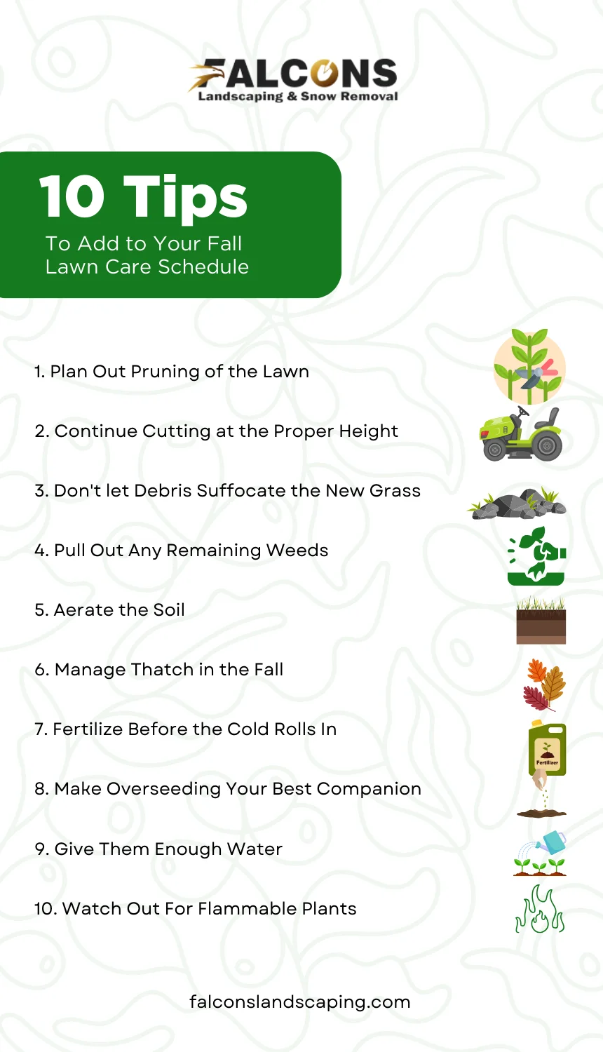An infographic on fall lawn care