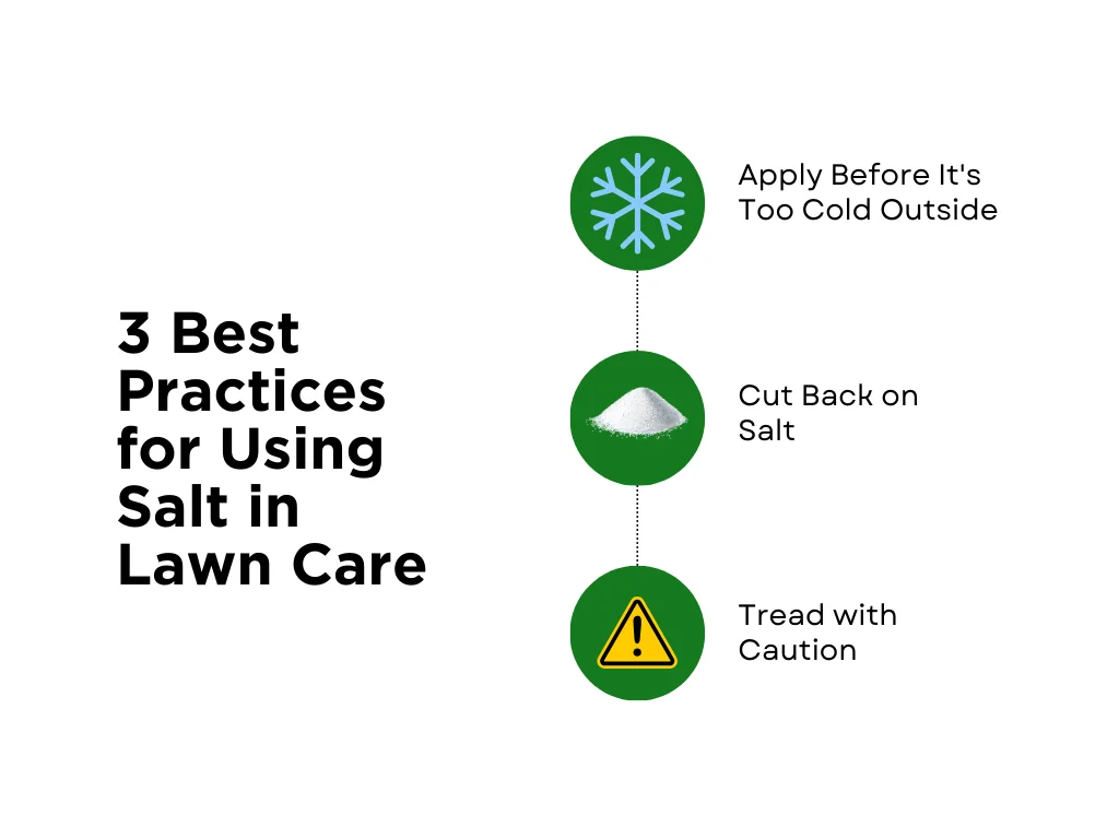 A chart on the best practices for using salt in lawn care