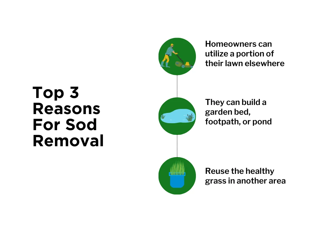 A list of the top three reasons for sod removal