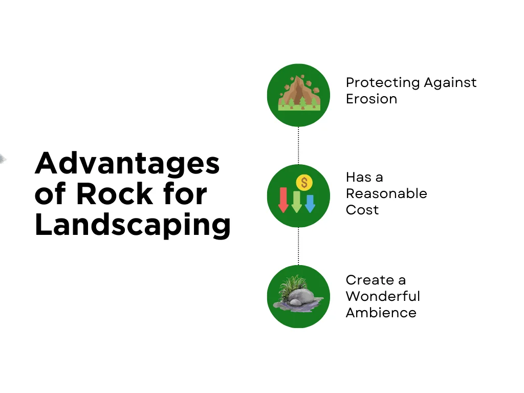 An infographic on the advantages of rocks for landscaping 