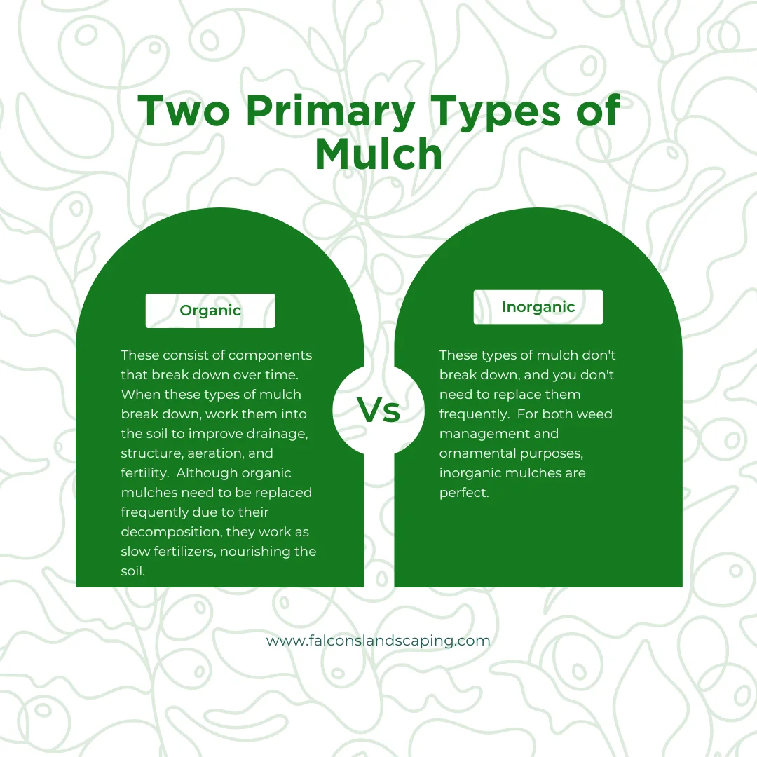 An infographic on the two types of mulch