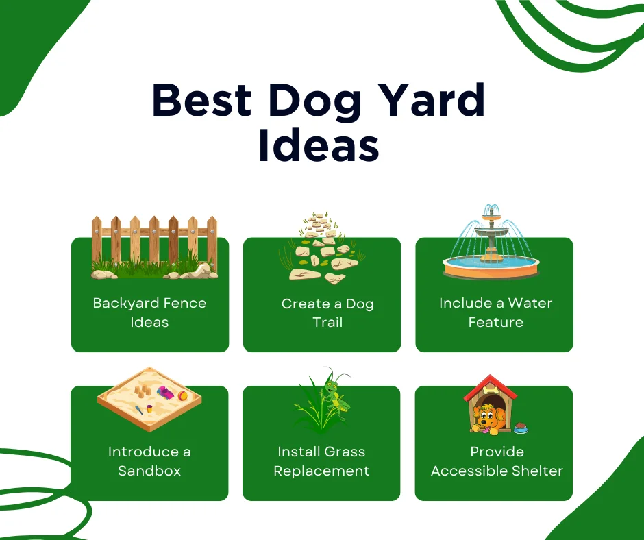 An infographic on the top dog yard ideas 